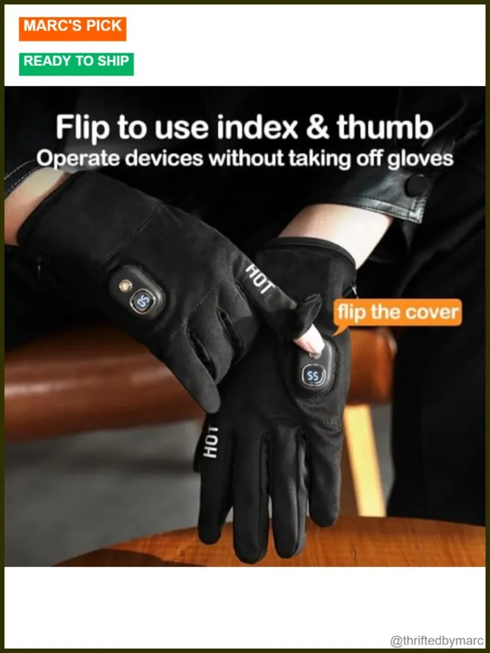 Electric Heated Gloves - Battery Powered Touchscreen, Rechargeable, Unisex